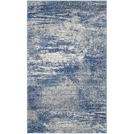 Safavieh 3 x 5 ft. Evoke Power Loomed Small Rectangle Area Rug, Navy and Ivory EVK272A-3